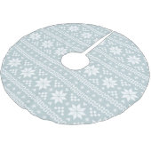 Cloud Blue und White Fair Isle Pattern Polyester Weihnachtsbaumdecke (Schrägansicht)