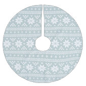 Cloud Blue und White Fair Isle Pattern Polyester Weihnachtsbaumdecke (Vorderseite)