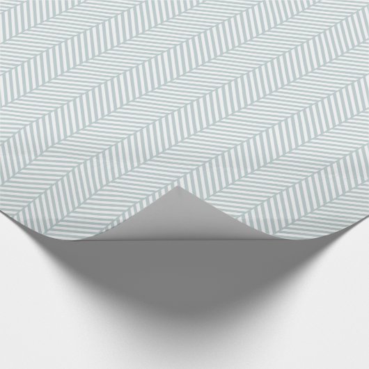 Cloud Blue und White Herringbone Geschenkpapier (Ecke)