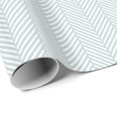 Cloud Blue und White Herringbone Geschenkpapier (Rolleneckpunkt)