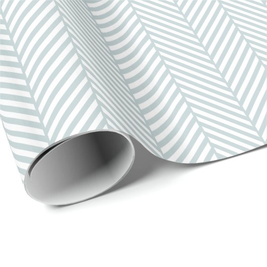 Cloud Blue und White Herringbone Geschenkpapier (Rolleneckpunkt)