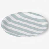 Cloud Blue und White Stripes Pappteller (Schrägansicht)