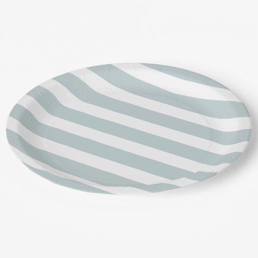 Cloud Blue und White Stripes Pappteller (Schrägansicht)
