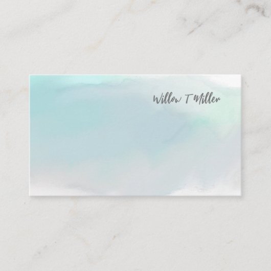 Cloud Blue Watercolor Antike Visitenkarten Visitenkarte (Vorderseite)