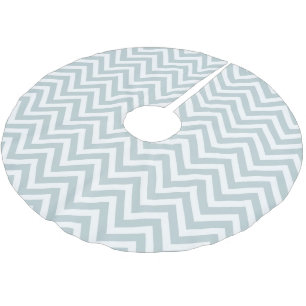 Cloud Blue Zickzack Stripes Polyester Weihnachtsbaumdecke