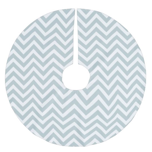 Cloud Blue Zickzack Stripes Polyester Weihnachtsbaumdecke (Vorderseite)