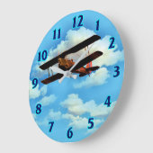 Cloud Break Airplane Große Uhr (Winkel)