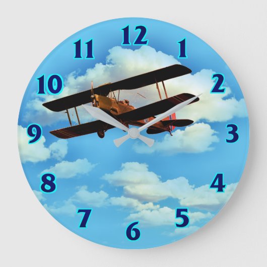 Cloud Break Flugzeug Große Uhr (Vorderseite)