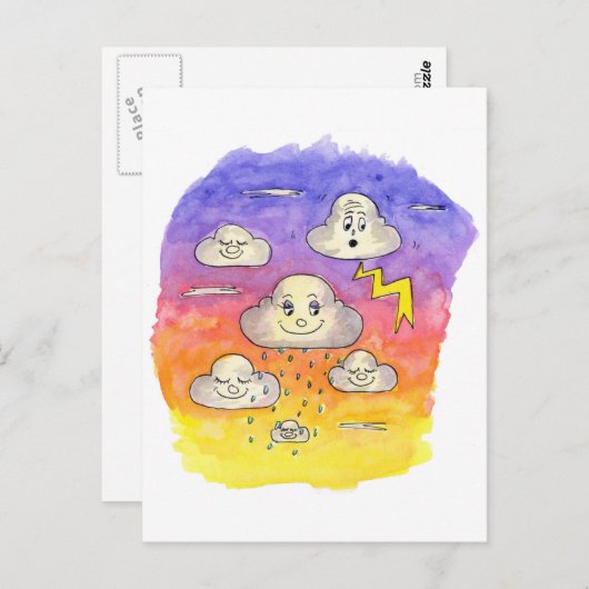 Cloud Burp Postkarte (Vorne/Hinten)