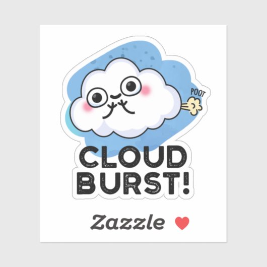 Cloud Burst Funny Cloud Furz Puff Aufkleber (Blatt)
