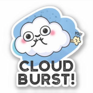 Cloud Burst Funny Cloud Furz Puff Aufkleber