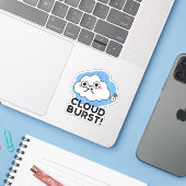 Cloud Burst Funny Cloud Furz Puff Aufkleber (Laptop mit iPhone)