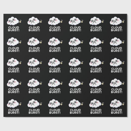 Cloud Burst Funny Cloud Furz Puff Dark BG Geschenkpapier (Flach)