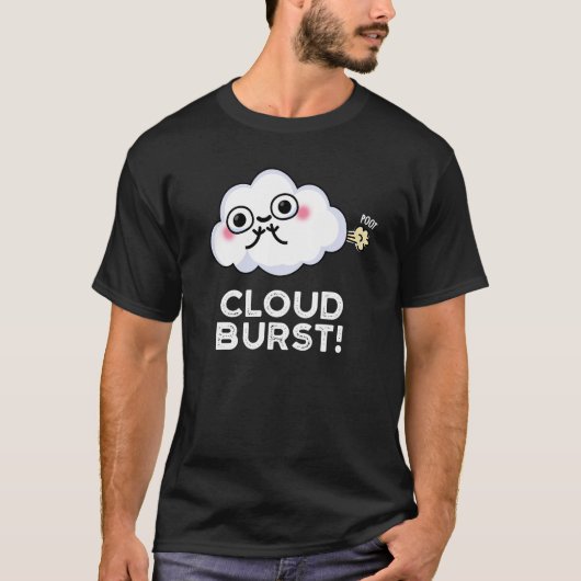 Cloud Burst Funny Cloud Furz Puff Dark BG T-Shirt (Vorderseite)