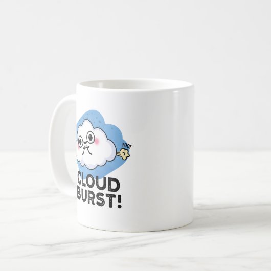 Cloud Burst Funny Cloud Furz Puff Kaffeetasse (Vorderseite Links)