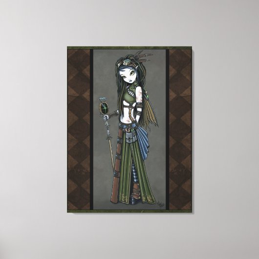 "Cloud Burst" Steampunk Aviatrix Fairy Canvs Print Leinwanddruck (Vorderseite)