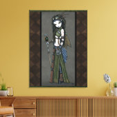 "Cloud Burst" Steampunk Aviatrix Fairy Canvs Print Leinwanddruck (Insitu (Wohnzimmer))