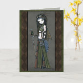 "Cloud Burst" Tribal Steampunk Aviatrix Fairy Card Karte (Gelbe Blume)