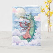 Cloud Busting Fairy Dragon Card von Molly Harrison Karte (Gelbe Blume)