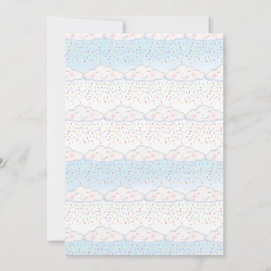 Cloud candle Baby bersprinkle farbenfrohe Wasserfa Einladung (Rückseite)