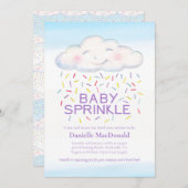Cloud candle Baby bersprinkle farbenfrohe Wasserfa Einladung (Vorne/Hinten)