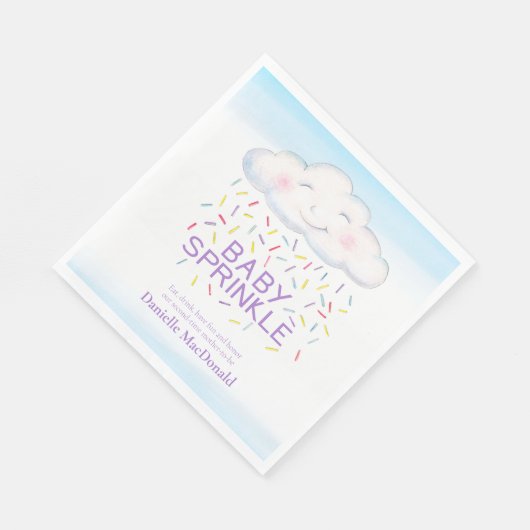 Cloud candle Baby berühren farbenfrohe Aquarellkun Serviette (Ecke)