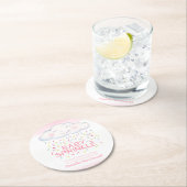 Cloud candy rosa Baby berühren farbenfrohe Wasserf Runder Pappuntersetzer (Vor Ort)