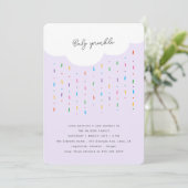 Cloud & Candy Sprinkles Lila Baby Sprinkle Einladung (Stehend Vorderseite)
