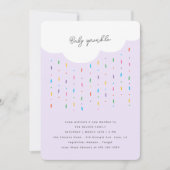 Cloud & Candy Sprinkles Lila Baby Sprinkle Einladung (Vorderseite)