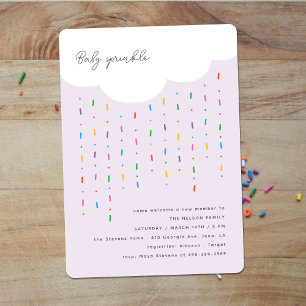 Cloud & Candy Sprinkles Lila Baby Sprinkle Einladung
