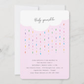 Cloud & Candy Sprinkles Pink Baby Sprinkle Einladung (Vorderseite)