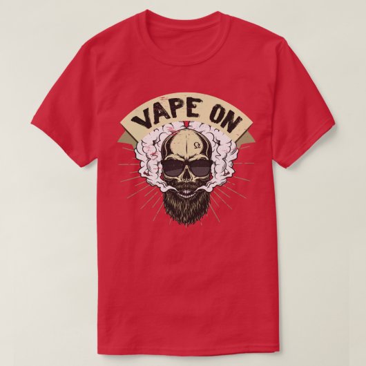 Cloud Chaser Vaping bärtigen Schädel Vapon T-Shirt (Design vorne)