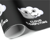 Cloud Computing Computer Weather Puck Dark BG Geschenkpapier (Rolleneckpunkt)