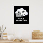 Cloud Computing Computer Weather Puck Dark BG Poster (Küche)