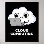 Cloud Computing Computer Weather Puck Dark BG Poster (Vorne)