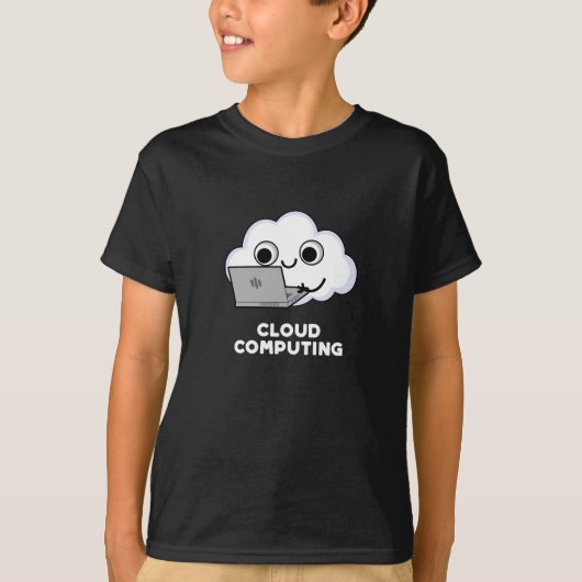 Cloud Computing Computer Weather Puck Dark BG T-Shirt (Vorderseite)
