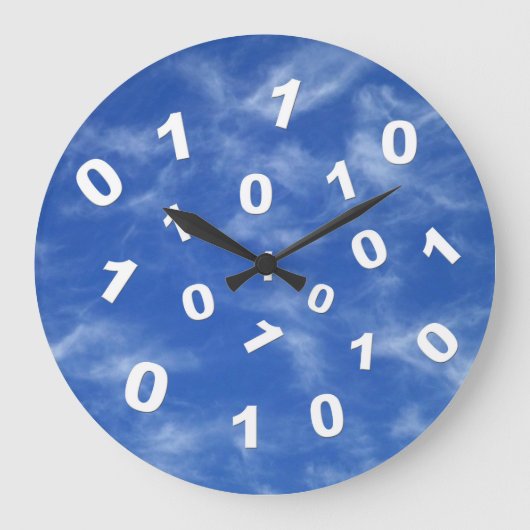 Cloud Computing Data Clock Große Wanduhr (Vorderseite)