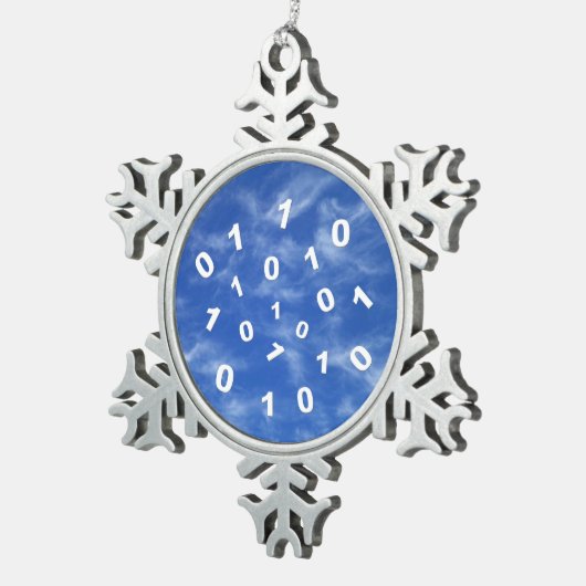 Cloud-Computing-Daten Schneeflocken Zinn-Ornament (Rechts)