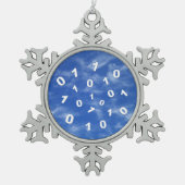 Cloud-Computing-Daten Schneeflocken Zinn-Ornament (Vorderseite)
