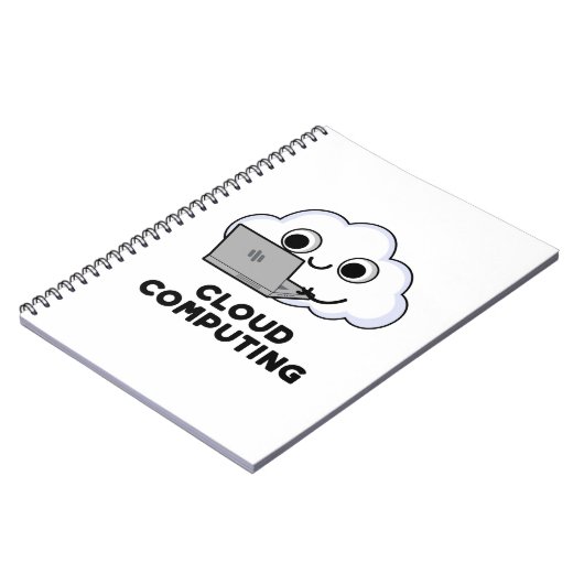 Cloud Computing Funny Computer Weather Puff Notizblock (Linke Seite)