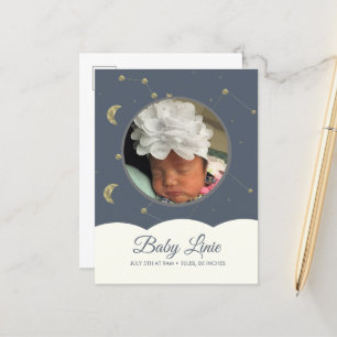 Cloud Constellation Faux Gold Baby Ankündigungspostkarte
