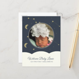 Cloud Constellation Imitate Gold Baby Blue Ankündigungspostkarte