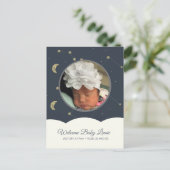 Cloud Constellation Imitate Gold Baby Blue Ankündigungspostkarte (Stehend Vorderseite)