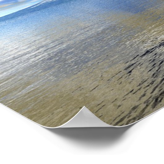 Cloud Covered Distant Ocean Mountains Poster (Ecke)