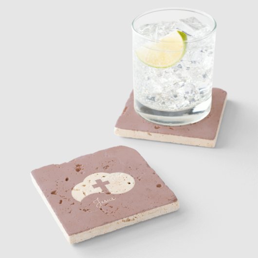 Cloud Cross Steinuntersetzer (Seitenansicht)