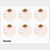 Cloud Cupcake Geschenksticker Runder Aufkleber (Blatt)