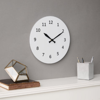 Cloud Dancer Farbe Cremeweiß Neutralgrau Schlicht Große Wanduhr