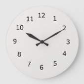 Cloud Dancer Farbe Cremeweiß Neutralgrau Schlicht  Große Wanduhr (Vorderseite)