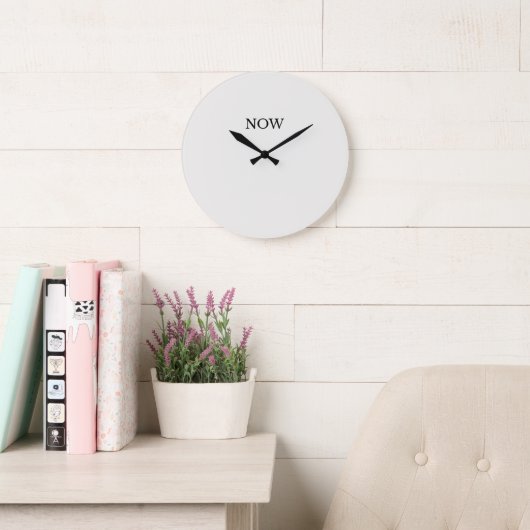 Cloud Dancer Farbe Weiß Neutral Grau Schlicht  Große Wanduhr (Lesesaal)