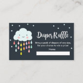 Cloud Diaper Raffle Card Regen fällt Kinderdusche Begleitkarte (Vorderseite)